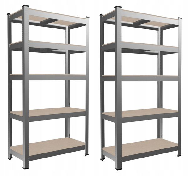 TWO 5-SHELF RACKS 90X30X180 CM SHELF LOAD CAPACITY: 175 KG