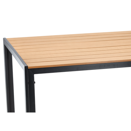 STEEL POLYWOOD TABLE 150 x 90 x 73 CM BLACK