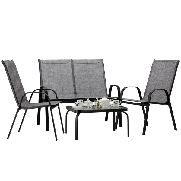 SET DE MOBILIER PENTRU GRĂDINĂ CU MESA - GRI *9924
