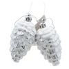 KPL. 2 DECORAȚII DE BRAD CONE 9 CM AURII / ARGINTII / ROȘII *5386