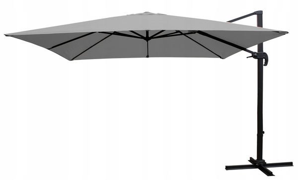 GARDEN UMBRELLA "ROMA" 3 X 3 M GRAY WITH COVER