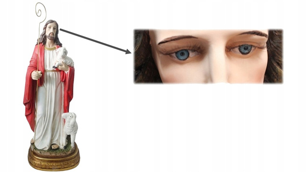 FIGURA JEZUS DOBRY PASTERZ 99 CM SZKLANE OCZY *4480