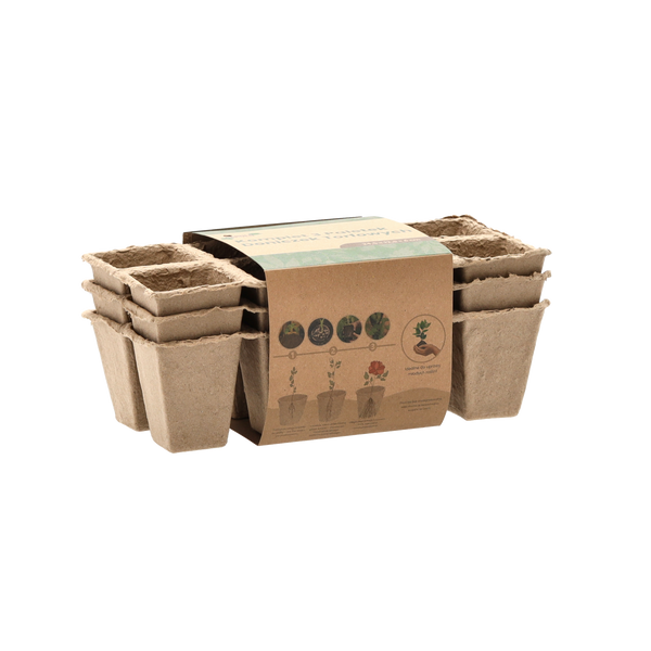 SET OF 3 PALLETS OF PEAT FLOWERPOTS 24,5 x 12,5 x 6 CM