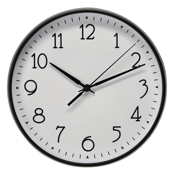 ZEGAR WISZĄCY OKRĄGŁY 23 x 23 x 4 CM BIAŁY/CZARNY *4634