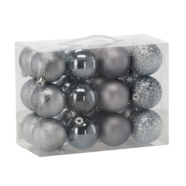 KPL. 24 BOMBEK 6 CM OLIVOVÝ/MEĎOVÝ/GRAPHITOVÝ MIX VZORŮ *7269