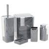 5-PIECE BATHROOM SET SQUARE MARBLE GREY
