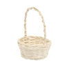RATTAN BASKET 13.5/10.5 x 6/18 CM WITH HANDLE - WHITE