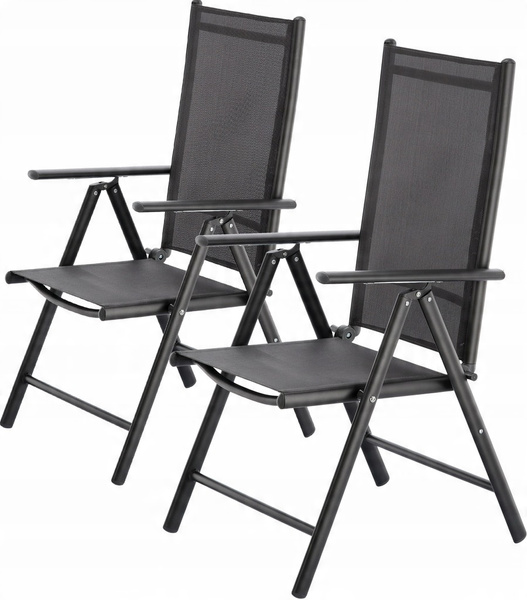 KRZESŁO OGRODOWE SKŁADANE ALUMINIUM 66 x 56 x 107 CM SZARE *3804