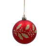 SET OF 6 CHRISTMAS BAUBLES RED 7 CM