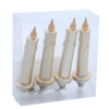 SET OF 4 CHRISTMAS TREE ORNAMENTS - CANDLES WITH CLIP 11 CM