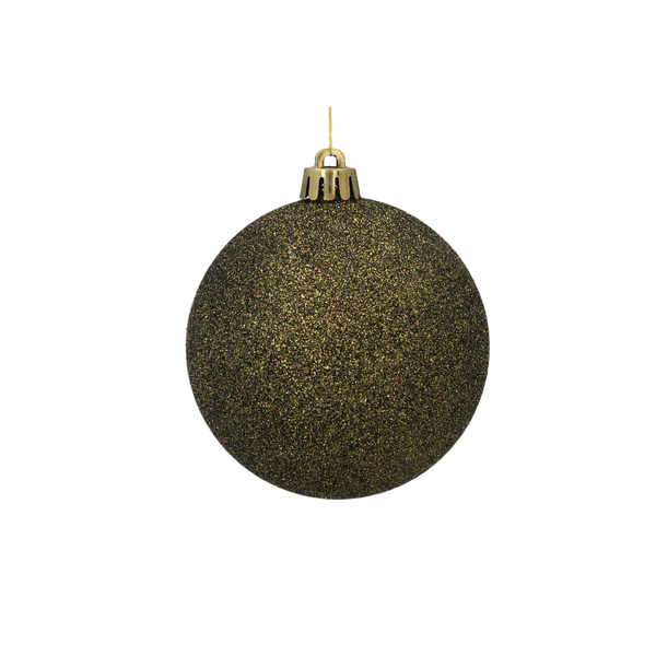 SET OF 20 BAUBLES 8 CM OLIVE/COPPER/GRAPHITE MIX DESIGNS