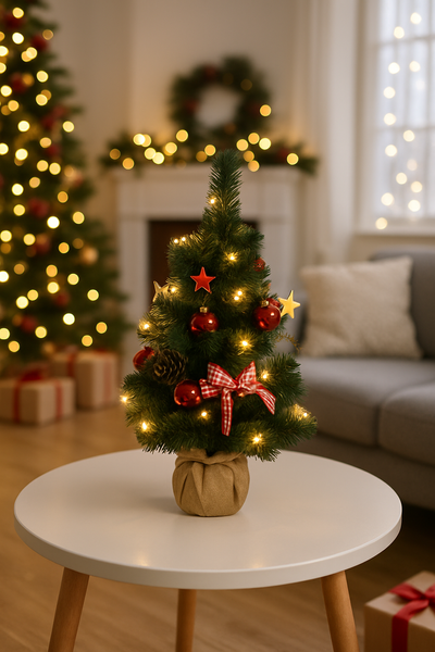 Vianočný stromček 20 LED 50 CM ČERVENO-BIELY *0783