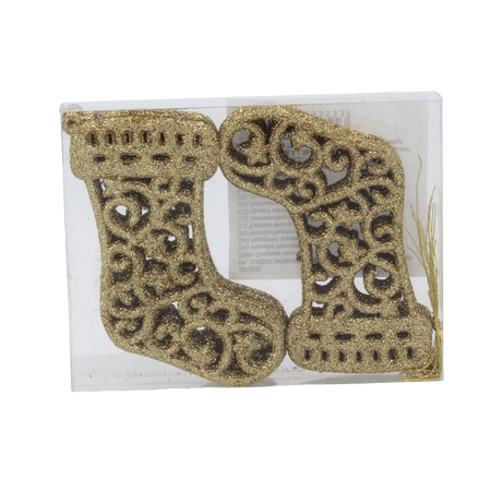SADA 12 VIANOČNÝCH OZDOB - BOTY 10 CM ČERVENÉ/ZLATE/JADROVÉ *3553