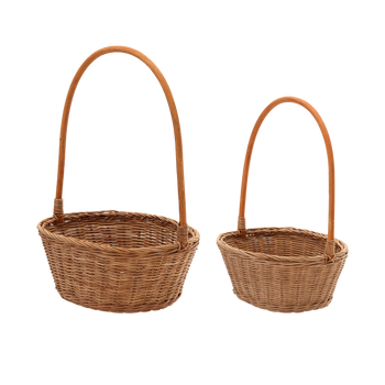 ZESTAW 2 KOSZYKÓW RATTANOWYCH Z UCHWYTEM – NATURALNY