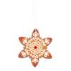 SET OF 18 WOODEN CHRISTMAS DECORATIONS BROWN ASSORTED 3 DESIGNS SNOWFLAKES