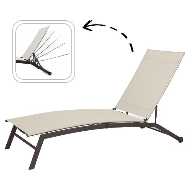 LEŻAK OGRODOWY 195x63x90cm BEŻOWY