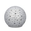 BOMBKA SZKLANA - BIAŁA W GWIAZDKI LED 12 x 11 CM opak=4szt *1839