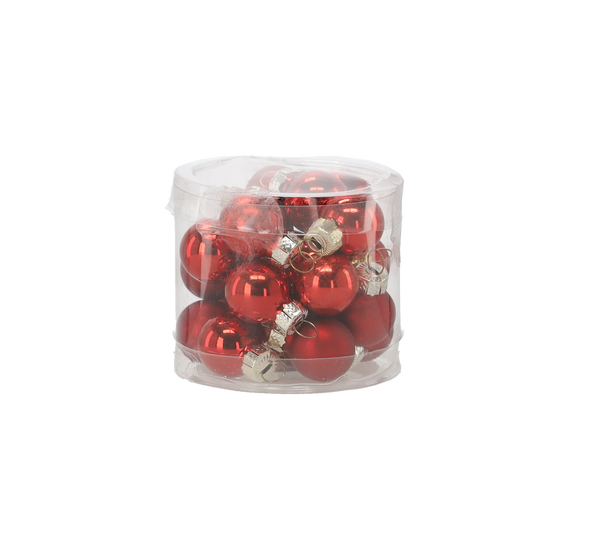 SET OF 24 CHRISTMAS TREE BAUBLES MIC COLORS 6 x 6 CM