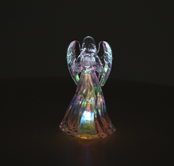 OZDOBA BOŻONAR. - ANIOŁEK LED PLASTIKOWY 7,5 X 12,5 CM MIX WZORÓW disp=12szt *9025