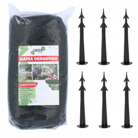 Garden securing mesh 4x10m (30g/m2) + 6 plastic pins