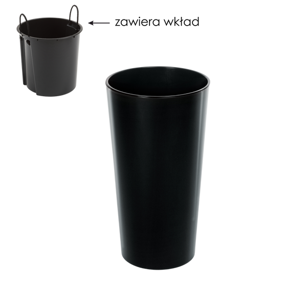 VAZĂ LILIE 190 MM CU INSERT – NEAGRĂ*45358