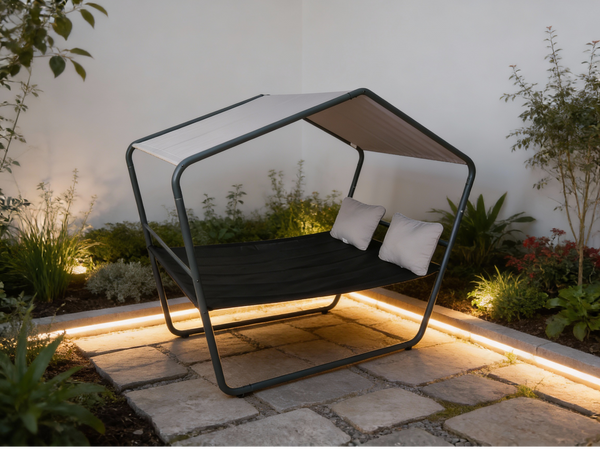 DVOJITÉ ZÁHRADNÉ LEŽADLO S PRÍSTREŠKOM 233 x 136 x 191 CM *4590