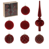 KPL. 7 DECORATIUNI DE CRACIUN DIN sticla BORDEAUX 29 x 29 x 9,6 CM *2133
