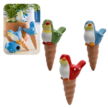 CERAMIC IRRIGATION DISPENSER 8.5 X 16.5 CM BIRD - MIX COLOR PACK=4PCS