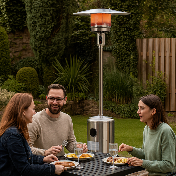 STAINLESS STEEL GAS PARASOL 221 CM