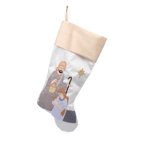 OZDOBY BOŽÍHO NAROZENÍ - VÁNOČNÍ PONOŽKA SVATÁ RODINA MIX BARVY *8648