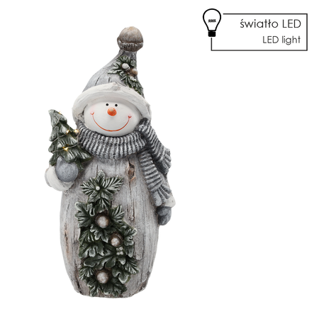 FIGURĂ DE CRĂCIUN - PERSOANĂ DE ZĂPADĂ CU BRAZ DE CRĂCIUN 21,4 X 13,2 X 44 CM LED *1360