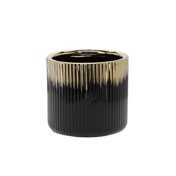 CERAMIC COVER FOR A POT 15 x 15 x 13,5 CM GOLD AND WHITE