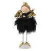 ANGEL IN BLACK DRESS WITH FUR 31 CM LED
