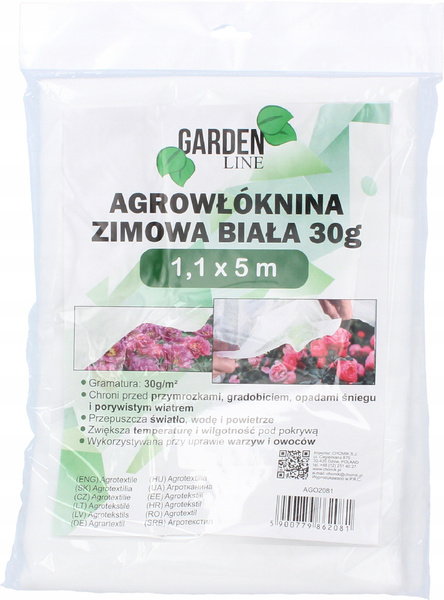 AGROWŁÓKNINA 1.1 x 5 M ZIMOWA/WIOSENNA BIAŁA 30g *2081