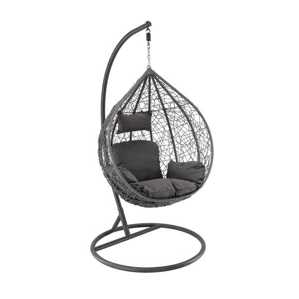 HANGING CHAIR DARK GREY, CUSHION - DARK GREY, FRAME - DARK GREY*1036