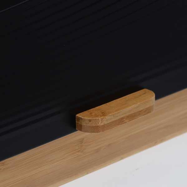 BREAD BOX ANISE - BAMBOO WITH METAL LID 38 x 28 x 18,5 CM BLACK