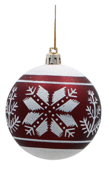 KPL. 6 BOMBONELE DE CRĂCIUN BURGUND 8 CM MIX DE MODELE *5843