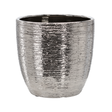 CERAMIC COVER FOR A POT 30 x 30 x 29,5 CM SILVER