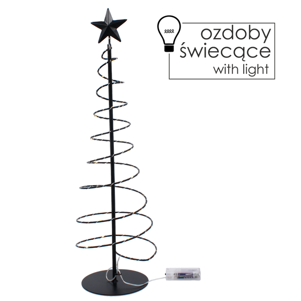 CHRISTMAS DECORATION - METAL CHRISTMAS TREE BLACK 60 CM LED