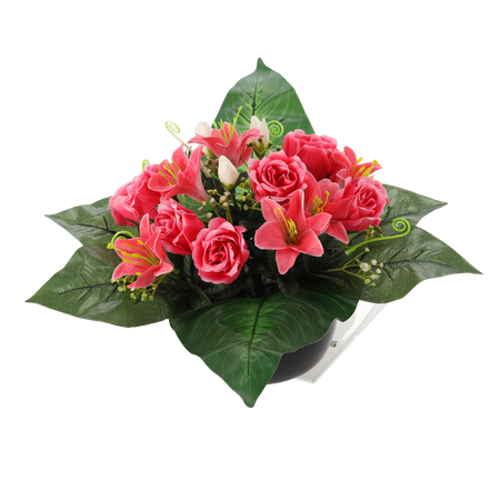 BOUQUET CH-22 ( WIDTH 40 CM, HEIGHT 30 CM) LILY MIX COLOR