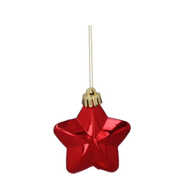 SET OF 47 BAUBLES 4-6 CM RED/GOLD/SILVER MIX DESIGNS