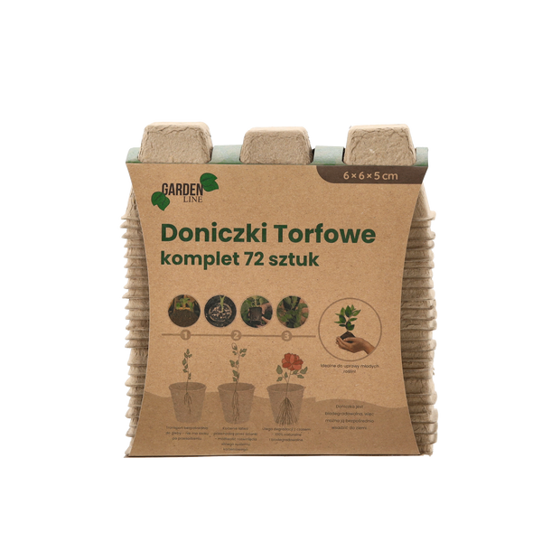 KPL.72 SZT DONICZEK TORFOWYCH 6 x 6 x 5 CM