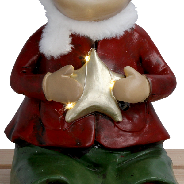 CHRISTMAS FIGURINE - REINDEER SITTING BOY / GIRL WITH HANGING LEGS 60CM LED