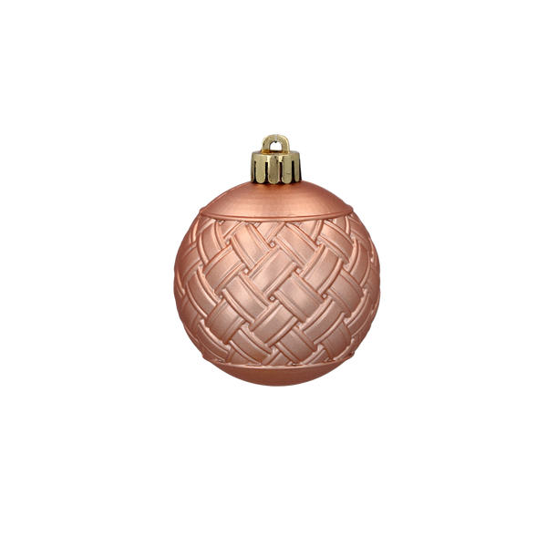 SET OF 10 BAUBLES 6 CM OLIVE/COPPER/GRAPHITE