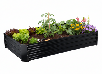 GRZĄDKA WARZYWNO-KWIATOWA 240 X 120 X 30 CM PROSTOKĄTNA ANTRACYT