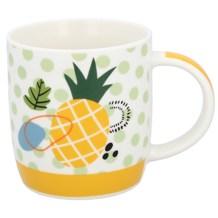 KUBEK PORCELANOWY ANANAS/POMARAŃCZA 365ML opak=12szt *6196