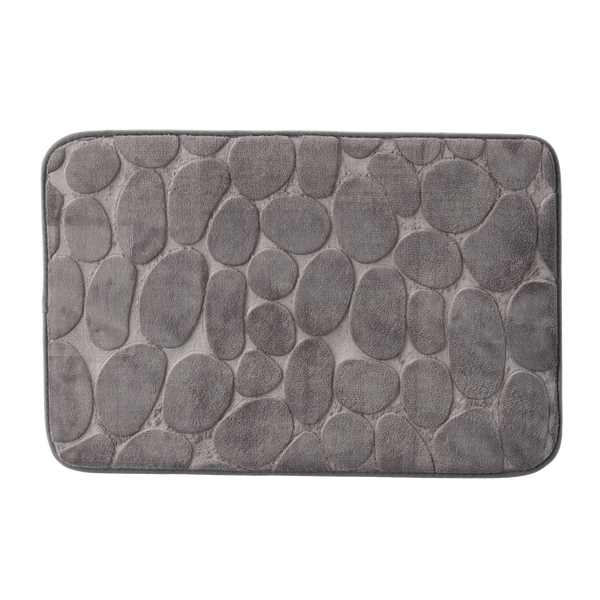 BATH MAT WITH ANTI-SLIP BACKING 40 X 60 CM GREY