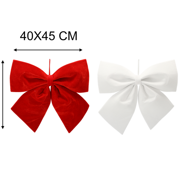 CHRISTMAS BOW RED/WHITE 40X45 CM
