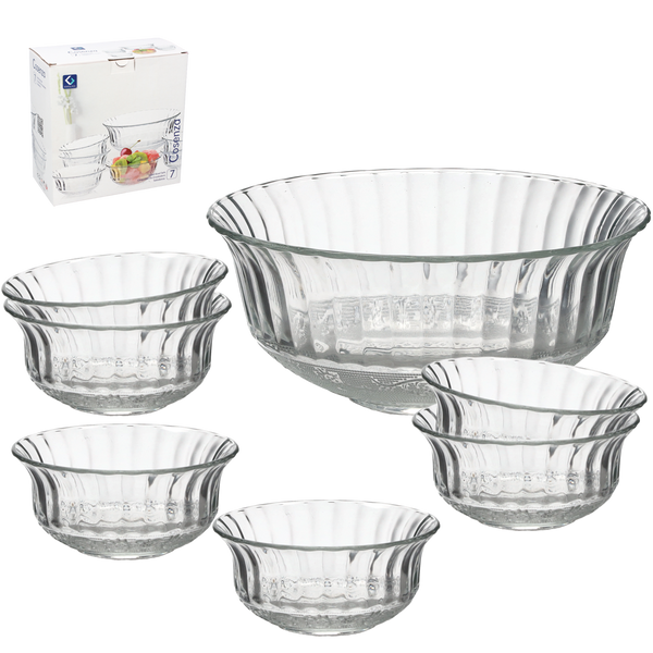 SET 7 BOLURI DIN STICLĂ (1 x 20 CM + 6 x 11,6 CM) COSENZA *5419