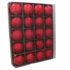 KPL. 20 BOMBEK 8 CM ČERVENÝ/ZLATÝ/PELNÝ MIX VZORŮ *7672